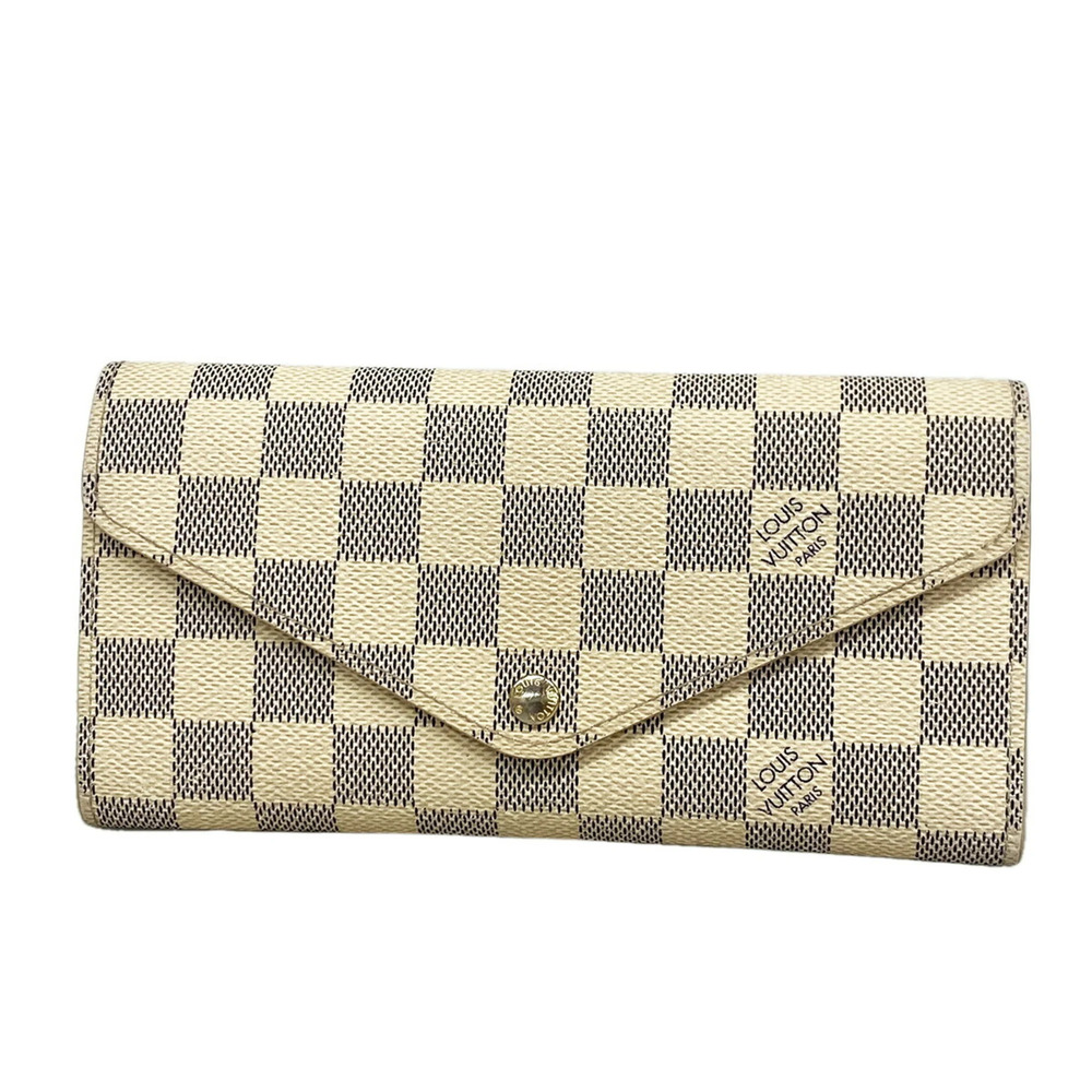 Louis Vuitton Tri-fold Long Wallet Damier Azur Portefeuille Josephine N63020 ...